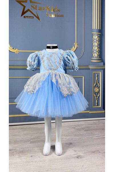 Star Kids Kız Çoçuk Kısa Sindirella Kostüm, Kız Çoçuk Abiye