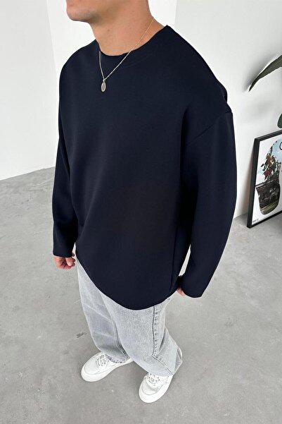 HAFKAGİYİM Μπλουζάκι με μακρύ μανίκι σε μπλε ναυτικό χρώμα Premium Basic