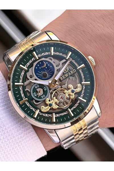 Reward Automatic Steel Band 5 Atm Water Resistant Men's Wristwatch Vs.Blkt.0612