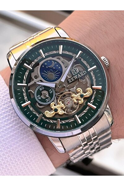 Reward Automatic Steel Band 5 Atm Water Resistant Men's Wristwatch Vs.Blkt.0613