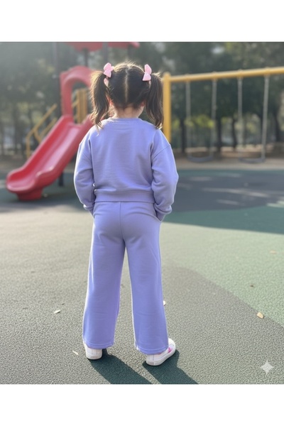 SMALL TOUCH Kız Çocuk Lila Renkli Oversize Takım