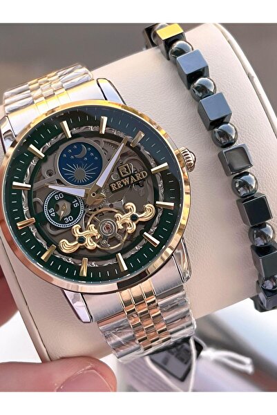 Reward Automatic Steel Band 5 Atm Water Resistant Men's Wristwatch Vs.Blkt.0612