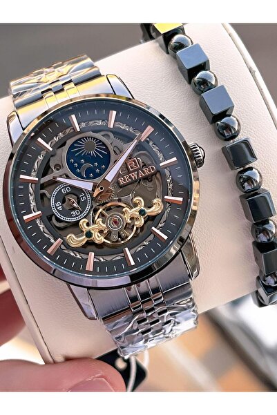 Reward Automatic Steel Band 5 Atm Water Resistant Men's Wristwatch Vs.Blkt.0614