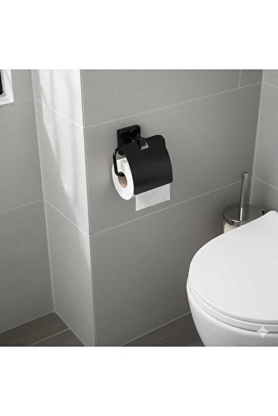 LOVYCO Yapışkanlı Kapaklı Tuvalet Kağıdı Askısı Banyo Tuvalet Kağıtlığı Apara...