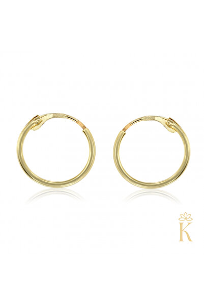 KALINI Cercei pentru copii din aur galben de 14K, cercei mici 8 mm