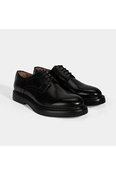 Desa Men's Black Laced Classic Leather Shoes