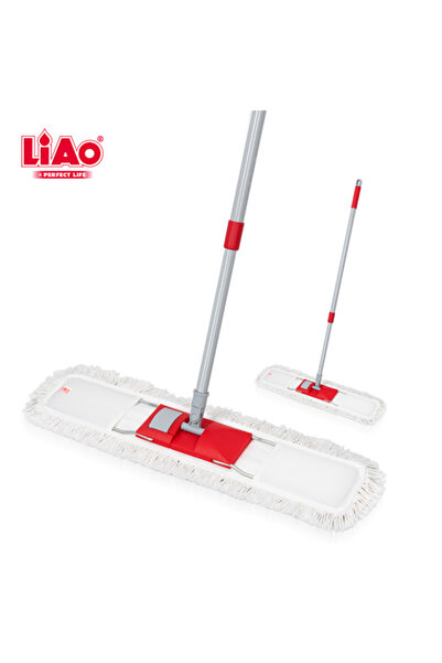 liao A130044 Cotton Flat Mop 3-Pack – 73-130cm Telescopic Handle, Super Absorbent, Durable