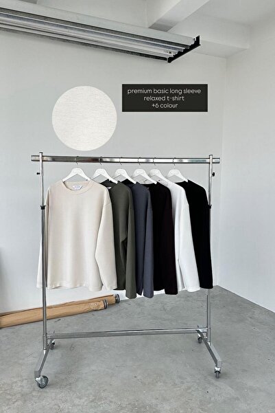 HAFKAGİYİM Μακρυμάνικο μπλουζάκι Anthracite Premium Basic Relaxed