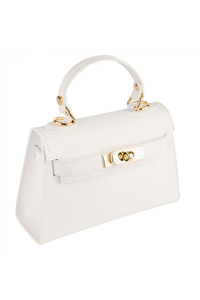 AZZURA Geantă Pixie 100% piele, albă (8234)