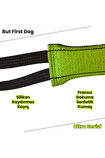 But First Dog Köpek Oyuncağı Yeşil Kumaş Çekiştirme Barı – Ultra Series