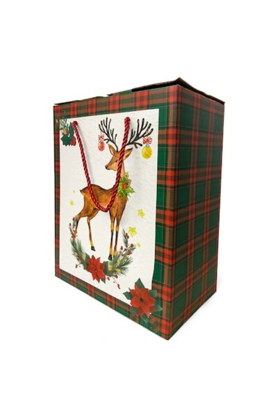 OEM Cutie cadou de Crăciun cu mânere, carton rigid, ideală pentru sticle și p...