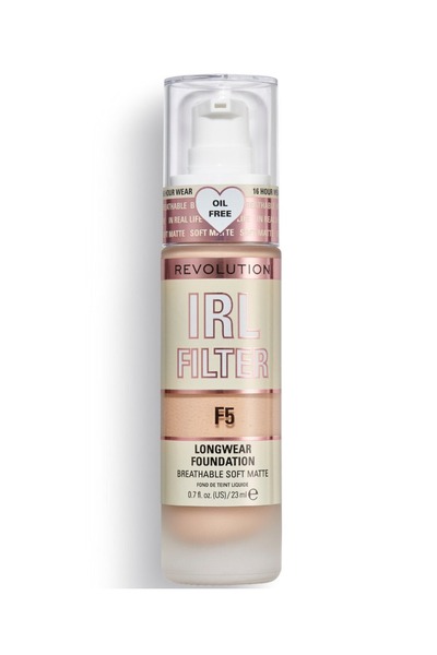 MAKEUP REVOLUTION Φίλτρο IRL, Χωρίς λάδι, μακράς διαρκείας, κρεμώδες foundation, F5, 23 ml