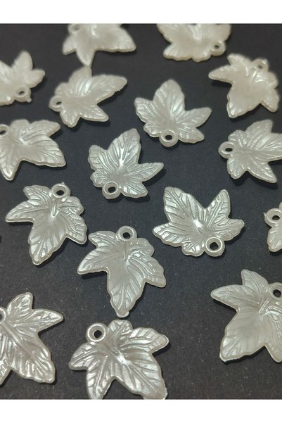 Mutlu Bujiteri Hobi Aksesuar 20Pcs Cream Color Acrylic Pearlescent Leaf Beads