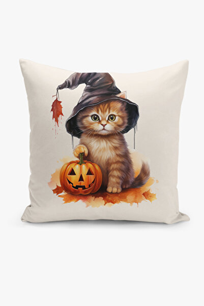 Filamente Husă pentru pernă cu imprimare digitală pe două fețe Halloween Cat ...