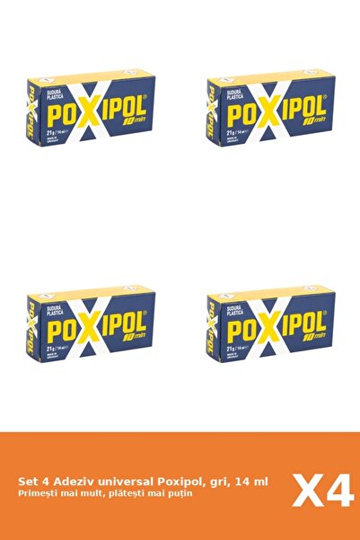 Poxipol Set 4 Adeziv universal Poxipol, gri, 14 ml