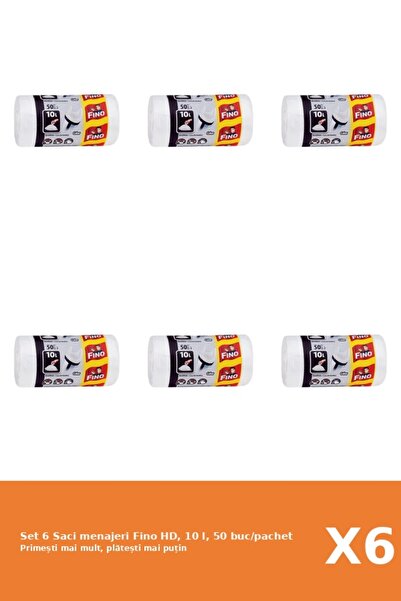 Fino Set 6 Saci menajeri HD, 10 l, 50 buc/pachet