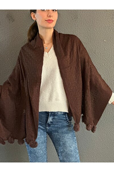 Gönülden Tasarım Pompon Knitted Women's Scarf Shawl 170X75 cm
