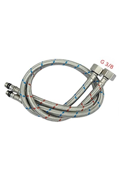 BiXXBi Flexible Hose Connection Set for Sanitary Faucets, Stainless Steel Braided, 3/8", 60 cm, 2 pcs/Set,