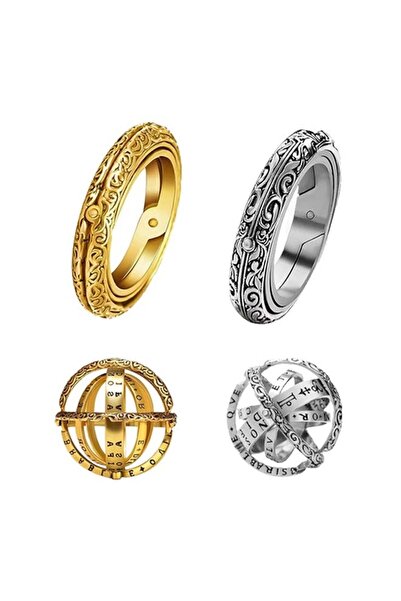 Beacon Vintage Astronomical Ball Ring for Women Men - Creative Rotating Cosmic Couple Jewelry