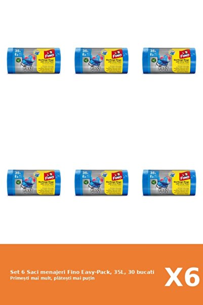 Fino Set 6 Saci menajeri Easy-Pack, 35L, 30 bucati