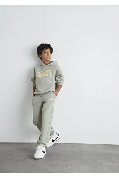 Mavi Regular Straight Logo Printed Green Boy's Sweatpants M6010000-70155