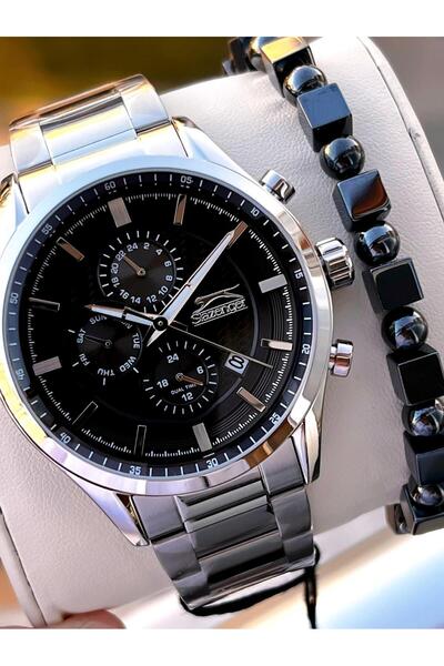 Slazenger Çelik Kordon İç Fonksiyonları Aktif 5 Atm Su Geçirmez Erkek Kol Saa...