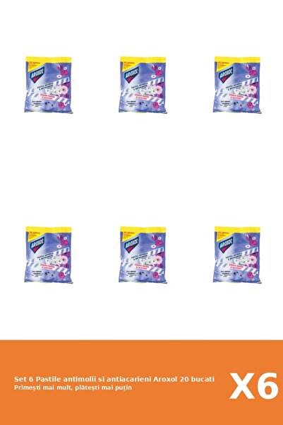 Aroxol Set 6 Pastile antimolii si antiacarieni 20 bucati