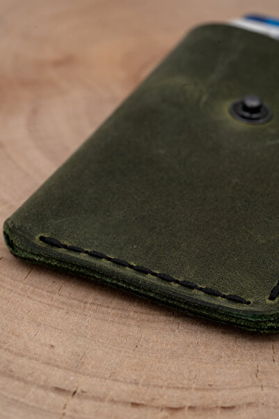 tudorAce Minimalist wallet for cards and folded banknotes, handcrafted from genuine pull-up leather