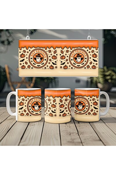 Beramussa كوب بتصميم الأصدقاء الخفافيش والشياطين - نمط الشبح والخفافيش - كوب الهالوين بتأثير ثلاثي الأبعاد - بدون نقش