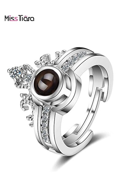 MissTiara 2Pcs/Set 100-Language 'I Love You' Projection Couple Rings