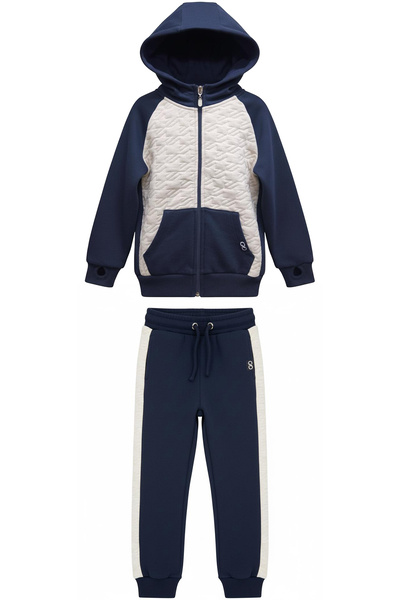 Colorinas Σετ αθλητικής φόρμας Unisex με καπιτονέ λεπτομέρεια και κουκούλα