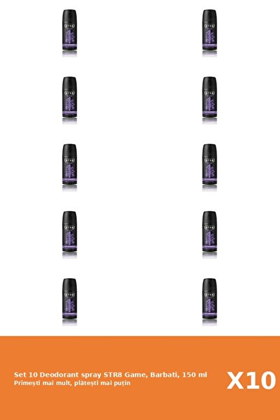 str8 Set of 10 Deodorant spray Game, Men, 150 ml
