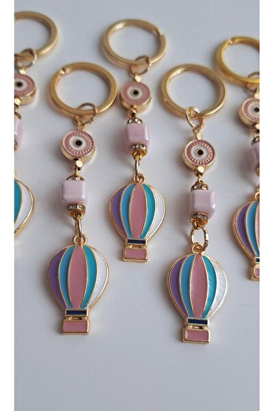 Svc Aksesuar Gift Evil Eye Beaded Symbol of Freedom Balloon Keychain - Pink 10.5 cm