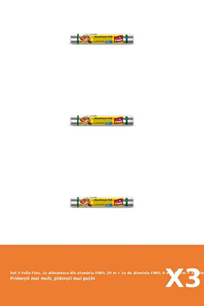 Fino Set 3 Folie Fino, 1x alimentara din aluminiu FINO, 20 m + 1x de aluminiu...