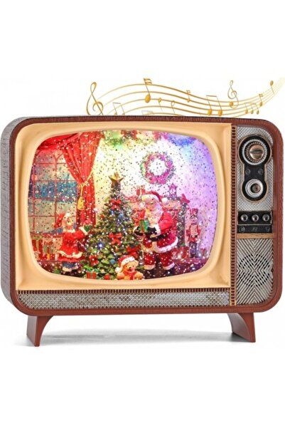 OEM Ретро коледна украса за телевизор, многоцветна LED, автоматичен снеговале...