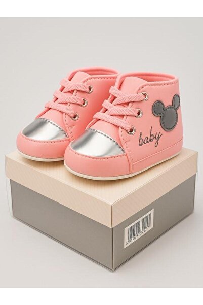 Zekids Baby Girl Mickey Patterned Sneakers-Look Booties