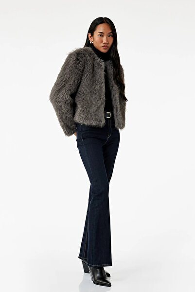 Koton Дамски X Sibil Çetinkaya - Дългоръкавен велосипеден палто с изкуствена кожа 6WAK20138EW