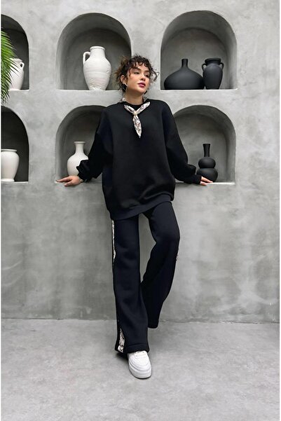 Cardella Σετ παντελόνι με λεπτομέρεια φουλάρι - Γυναικείο Σετ Φόρμας