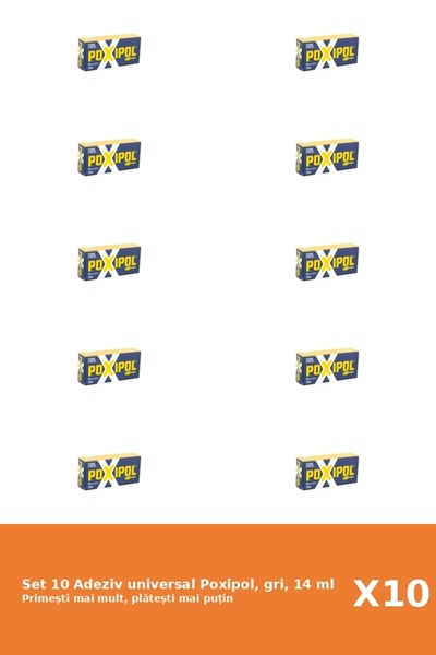 Poxipol Set 10 Adeziv universal Poxipol, gri, 14 ml