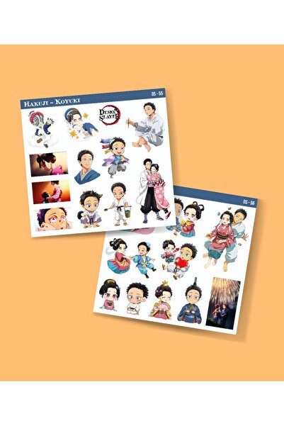 MiniThingsArt Akaza-Demon Slayer Hakuji-Koyuki -parlak kağıt 2 Li Set Anime S...