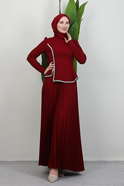 GİYZAMİLA Σετ Φούστας Ροζ Χανίμ Βουργουνδίας