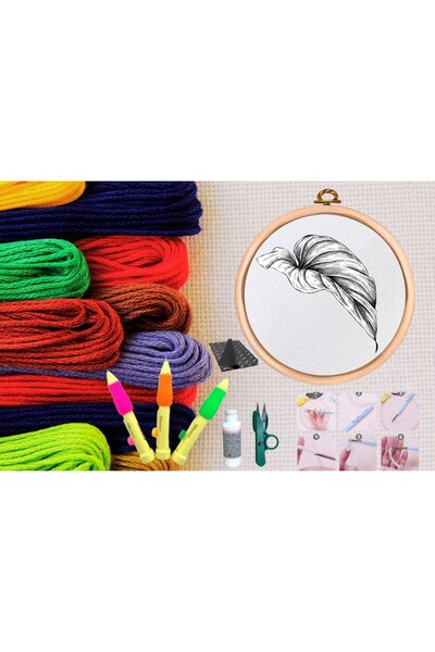 INURA GLOBAL مجموعة التطريز مجموعة لكمة مع مجموعة DIY البكرة السلسلة 26