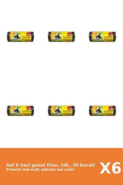 Fino Set 6 Saci gunoi Fino, 20L, 30 bucati