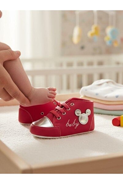 Zekids Baby Girl Mickey Patterned Sneakers-Look Booties