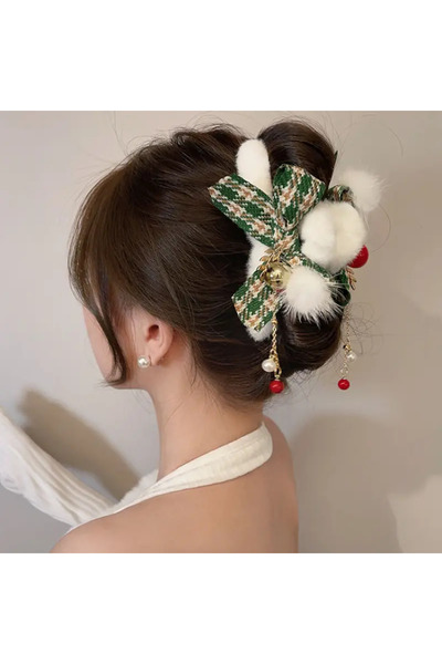 REBORN DESIGN Yılbaşı Temalı Yeşil Kazayağı Desenli Kurdele ve Charm Detaylı ...