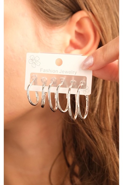 Jack Ferrero Kadın Çoklu Altın Kaplama Küpe Seti