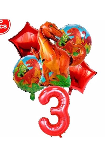 İSTOÇ PARTİ Dinosaur Concept Balloon Concept Birthday Set Age 3