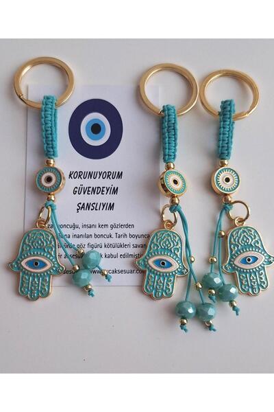 Svc Aksesuar Gift Fatma Ana Eli&Hamse Keychain - Turquoise