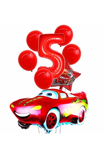 İSTOÇ PARTİ مجموعة بالونات ريد كار ستار فويل لعمر 5 سنوات