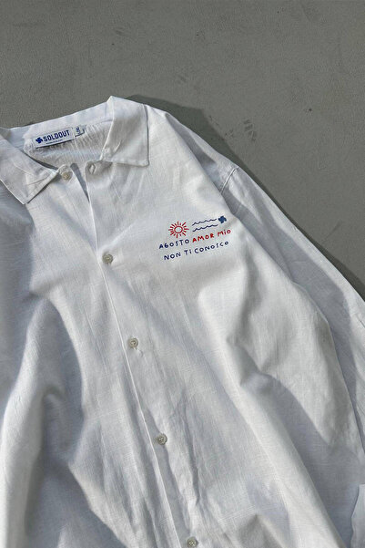 1887CLO Agosto Amor Mio Oversize %100 Pamuk İnce Gömlek